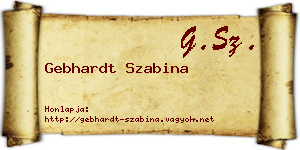 Gebhardt Szabina névjegykártya